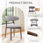 COLAMY Wooden Dining Chairs Set of 2, Modern Fabric Upholstered Dining Room - Image 5