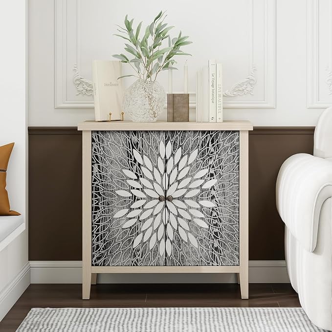 31" Carved Sideboard Buffet Cabinet - Image 6