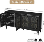 ARTPOWER 61.8" Hollow Carved Wood Accent Cabinet - Image 2