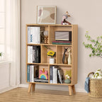 LEYAOYAO Wooden 7 Cube Book Shelf, Natural 3 Tier Bookshelf - Image 8