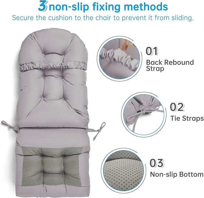 Adirondack Chair Cushion Tufted Waterproof Outdoor Rocking Chair Cushions - Image 3
