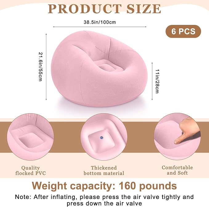 Realspring 6 9 12 Pcs Inflatable Bean Bag Chairs - Image 2