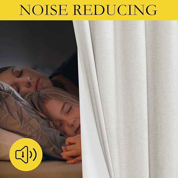 NICETOWN 100% Absolutely Blackout Linen Curtains - Image 4