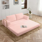 HANXIN 80 Inch Convertible Sleeper Sofa Bed, High Back Plush Corduroy Folding - Image 2
