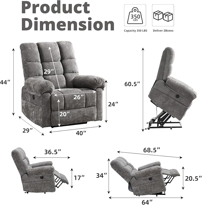 Oversized Power Lift Recliner Chair - Image 2