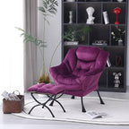 MBOOYOME Lazy Chair with Folding Ottoman, Modern Accent Armchair with Armrests - Image 8