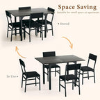 HUAHUU Dining Table Set for 4, Extendable Kitchen Table Cushion Chairs Set of 4 - Image 5