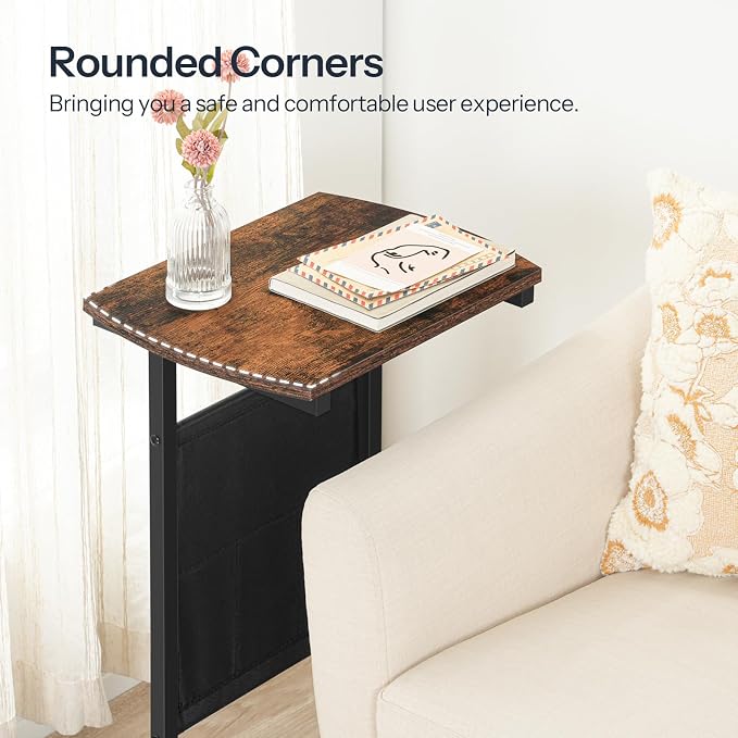 HOOBRO C Shaped End Table, 28.3" Side Table - Image 9