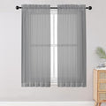 Sheer Curtains Living Room 54 inches Long, Rod Pocket Curtain Sheers Bedroom by OWENIE