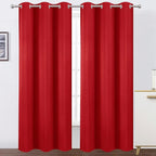 Blackout Curtains 38 x 84 inch/Bright Red Curtains Set of 2 Panels/Thermal by Lemomo