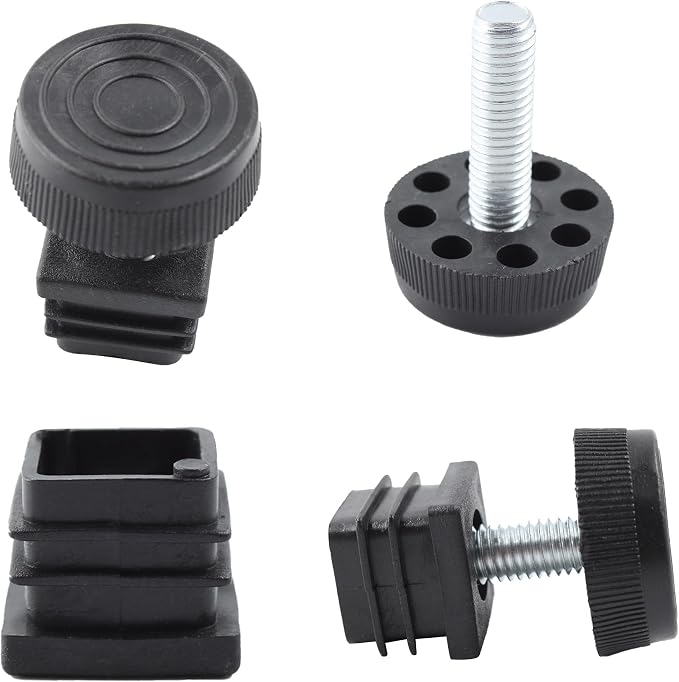 8Pcs Adjustable Leveling Feet 25 x 25mm Square Insert Kit Furniture Glide - Image 3