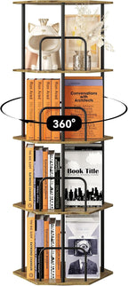 SUNMORY 4 Tier Rotating Bookshelf Tower, Revolving 360 ° Spinning Bookcase - Image 9