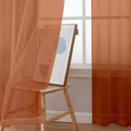 Simplebrand Orange Short Sheer Curtains 45 Inch Length - Image 4