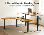 Casaottima 71 Inch Reversible Electric L Shaped Standing Desk, Height - Image 4