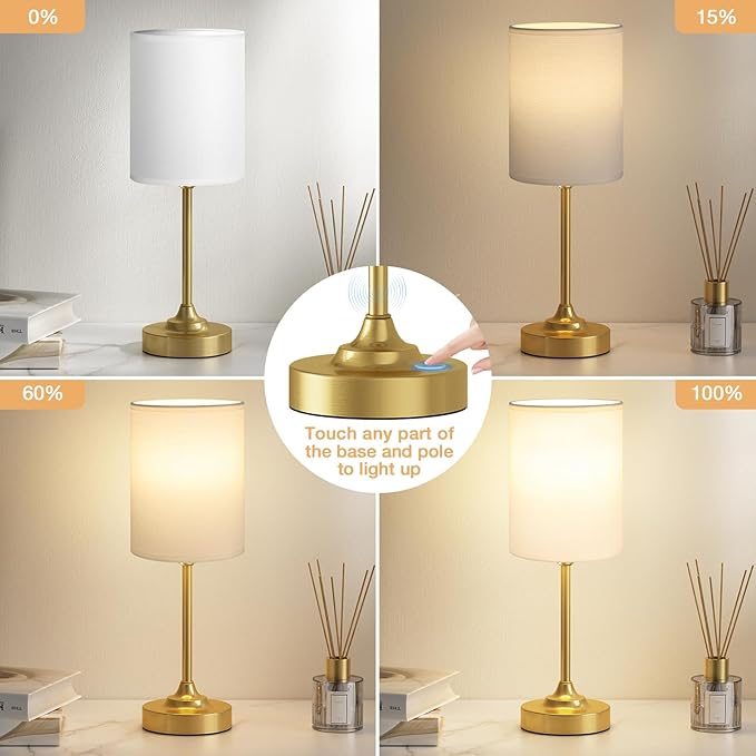 Fenmzee Gold Nightstand Bedroom Lamp - Image 2