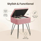 Vanity Stool Chair, Faux Teddy Fur Ottoman Foot Stool - Image 5