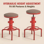 Topower Antique Vintage Industrial Barstool PU Leather Water Pipe Fire Hydrant - Image 4
