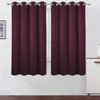 Burgundy Red Blackout Curtains 52 x 63 Inch Length/Set of 2 Curtain by Lemomo