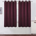 Burgundy Red Blackout Curtains 66 x 63 Inch Length/Set of 2 Curtain by Lemomo