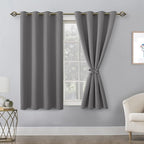 Blackout Curtains for Bedroom, Light Grey, 52 x 45 Inch, 2 Panels | Thermal - Image 8