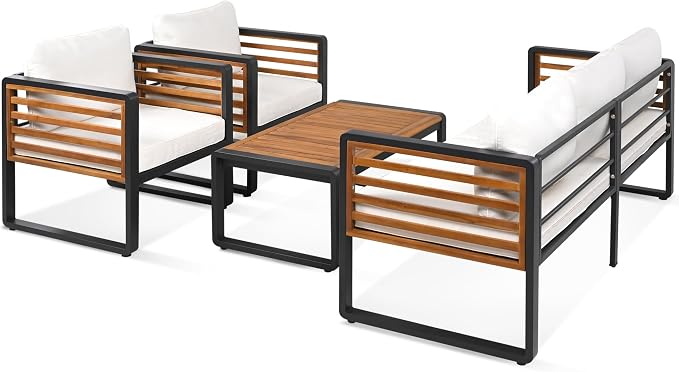 4-Pieces Outdoor Patio Sectional Sofa Set - Image 4