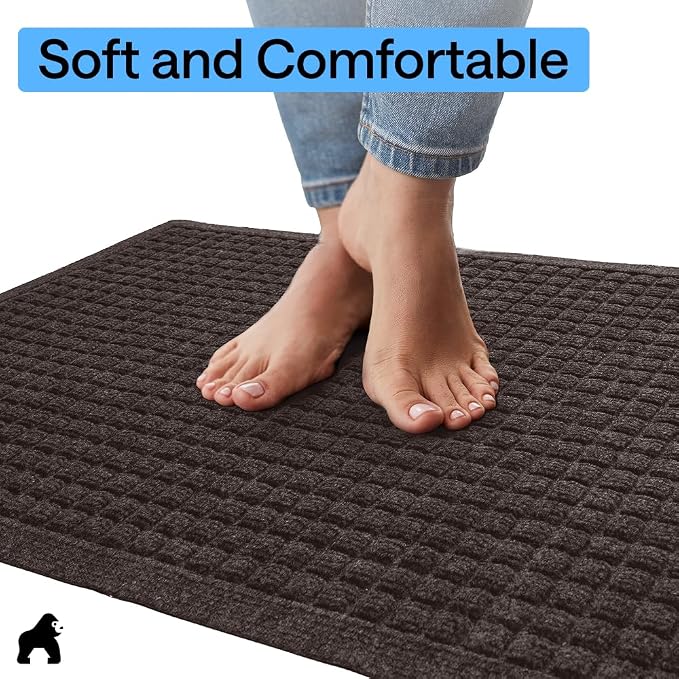 GORILLA GRIP® Ultra Absorbent Front Door Mat Outside Entrance 35x23, Traps Dirt - Image 8