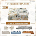 CALBODE 8Pcs Stretch Patio Cushion Cover, Tropical Floral and Leaf Pattern Sofa - Image 2