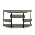 Furinno JAYA Simple Design Corner TV Stand, French Oak Grey/Black, 42.04 x - Image 5