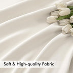 MIULEE Ivory Back Tab Blackout Curtains 52x84 Inch Length 2 Panels Set | Rod - Image 6