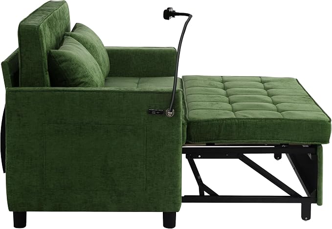 3 in 1 Convertible Sleeper Sofa Bed, 56.9" Small Pull Out Couch Bed - Image 5