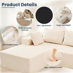 DUMOS 108” Modular Sectional Sofa, Cloud Sectional Couch - Image 3