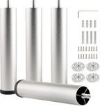Adjustable Furniture Legs 8 Inch Silver Bed Support Legs Cylinder M8 Screw in by Unknown