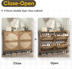 Maupvit Large Rattan Shoe Storage Cabinet - Image 5