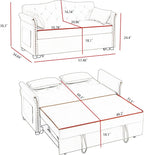 hansones 65'' 3-in-1 Folding Sofa Bed – Queen Size Pullout, Modern Chenille - Image 2