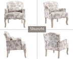 Shunzhi Floral Accent Chairs Farmhouse Upholstered Armchair Linen Reading Chair - Image 8