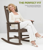 Outdoor Adirondack Rocking Chairs All-Weather HDPE Patio Rocker Chair - Image 5