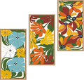 IARTTOP Boho Floral Wood Wall Art Framed 8x16 Inch Set of 3 Minimalist by IARTTOP