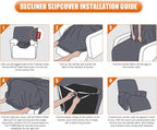 VANSOFY Recliner Chair Covers, 3-Pieces Stretch Recliner Covers - Image 6
