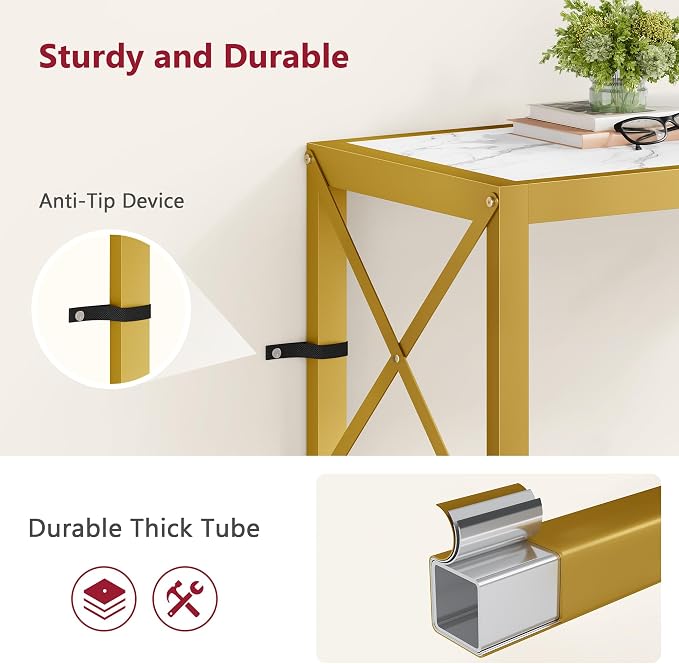 Tajsoon 28.3" Entryway Table, 2-Tier Small Consle Table - Image 6