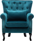 Mid Century Accent Chair Modern Button Tufted Armchair Wingback Club Chair by DMFurniture