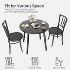 HOOBRO Bamboo Dining Table, Round Dining Table - Image 4