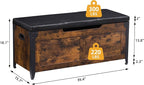 IDEALHOUSE Storage Bench, 39.4" Retro Wooden Storage Chest - Image 3