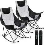 SUNNYFEEL Oversized Rocking Camping Chair 2 Pack, Fully Padded Patio Chair by SunnyFeelCamping