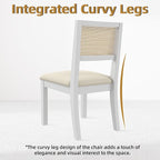 Westice Rattan Dining Chairs Set of 2, Farmhouse Natural Dining Room Chairs - Image 7