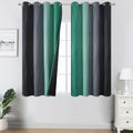 Black and Green Ombre Blackout Curtains 54 Inches Long | Gradient Curtains by ESTELARTEXTILER