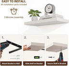 Acovy 55 Inch Floating Shelves, Wooden Shelves - Image 6