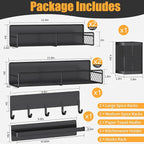 DTUQYX Magnetic Spice Rack for Refrigerator, 7 Pack Metal Shelf Black, Moveable - Image 2