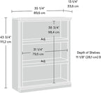 Sauder Miscellaneous Storage 3-Shelf Bookcase/ Book shelf, Jamocha Wood finish - Image 3