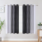 Black and Greyish White Ombre Blackout Curtains - Image 2