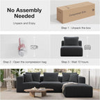 Novilla Modular Sectional Sofa, Modern Cloud Sectional Couch - Image 4